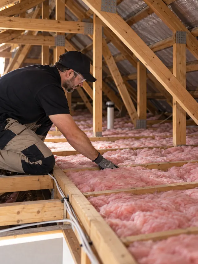 Ceiling insulation installed in a roof space