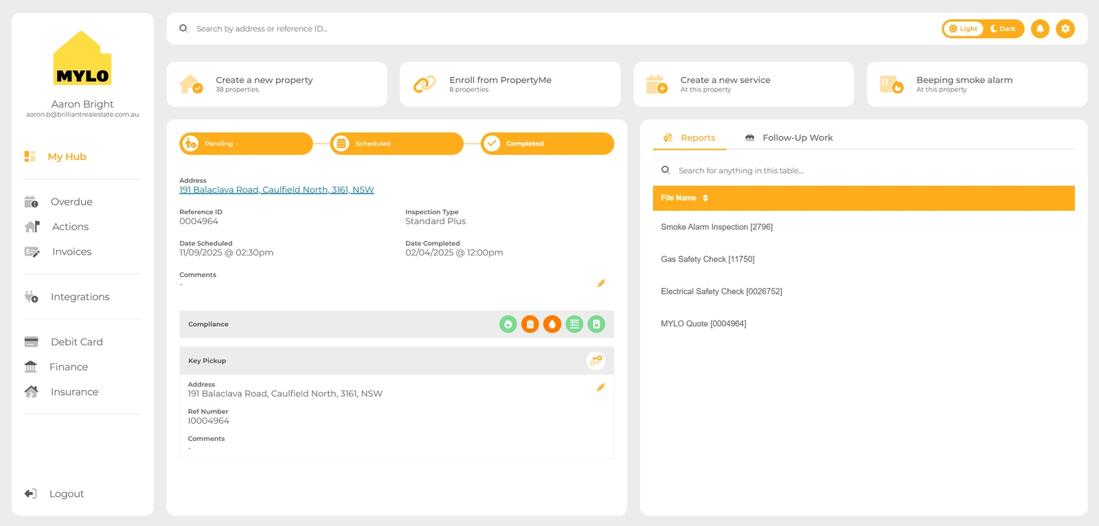 MYLO Portal inspection view