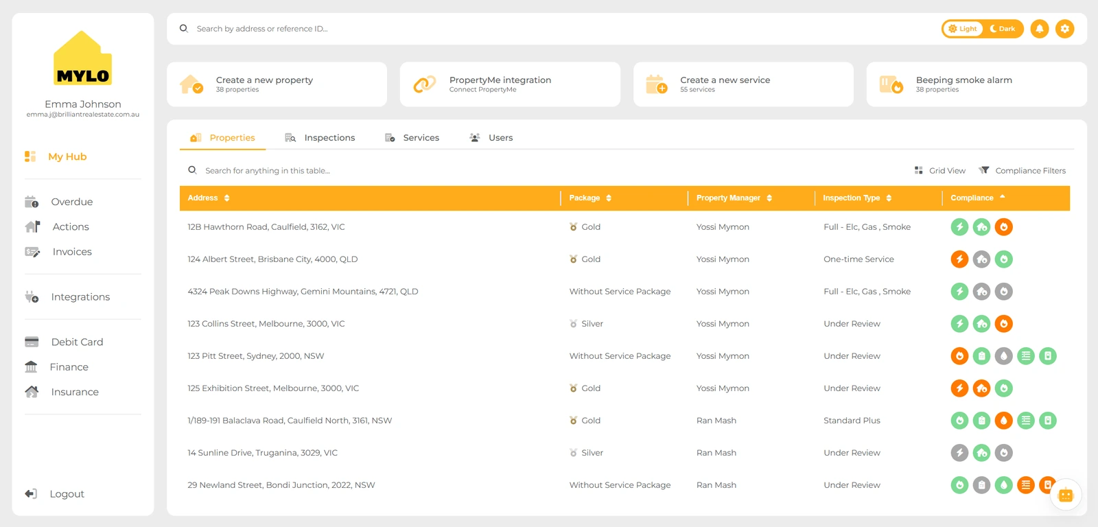 MYLO Portal My Hub view